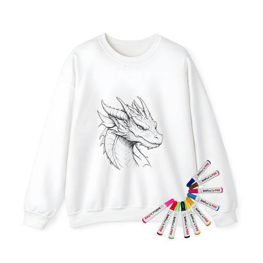 Adult sweatshirt with intricate scale dragon illustration