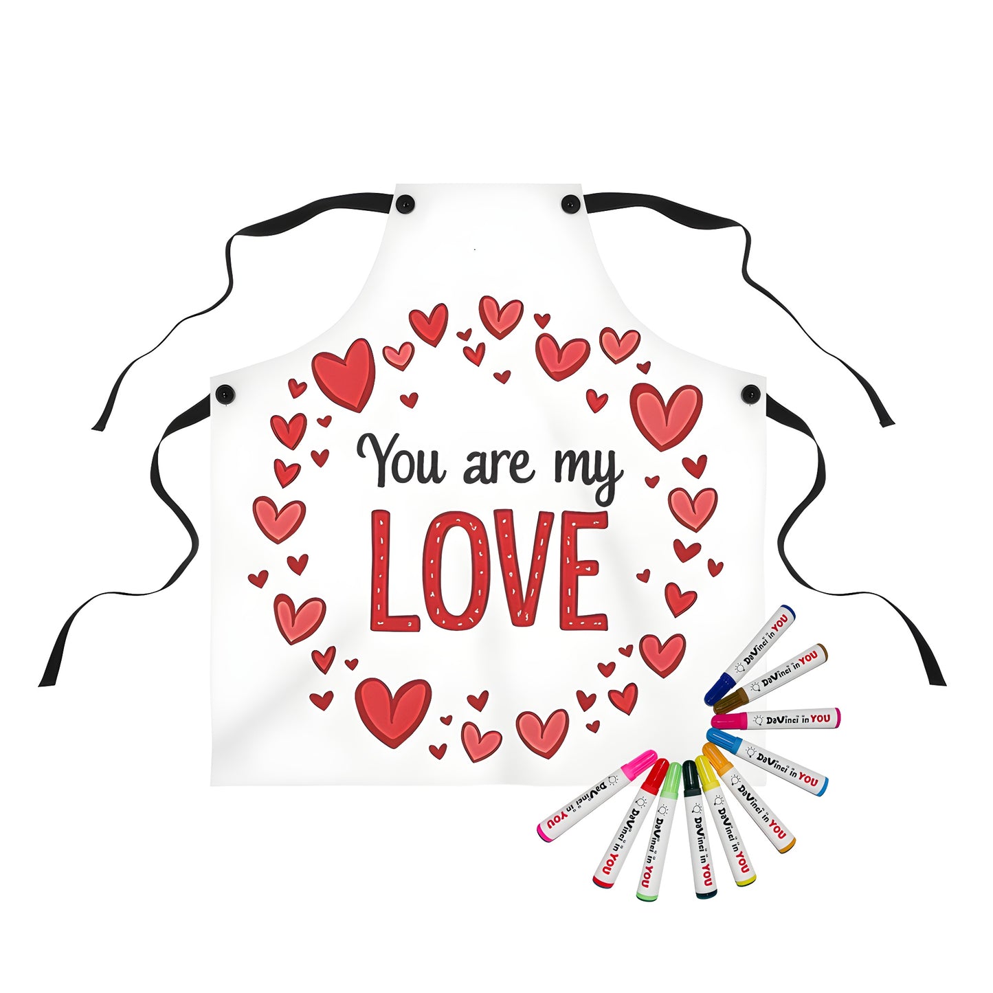 Apron with heart design, perfect for coloring lovers