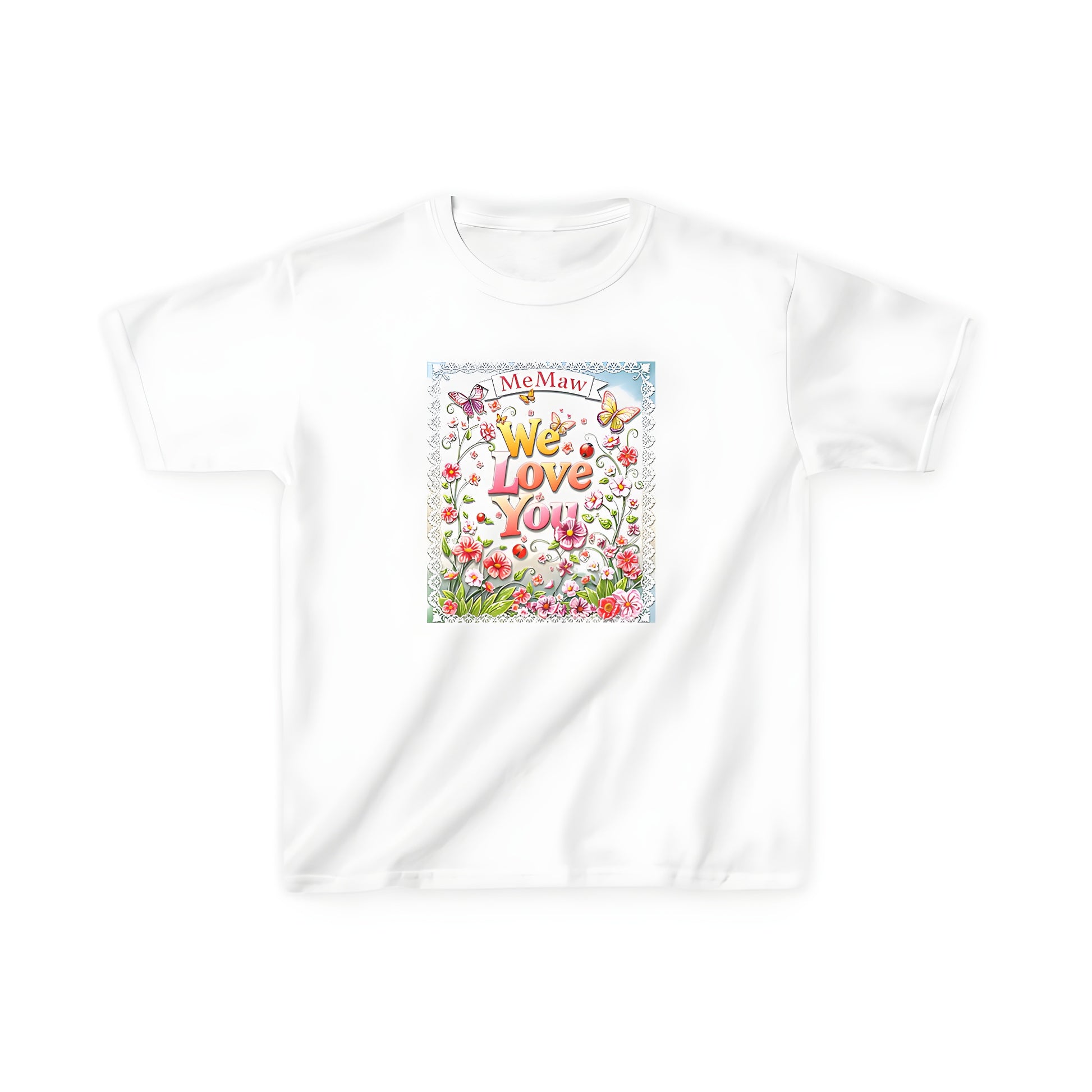 Colorful graphic t-shirt for kids with floral butterfly design