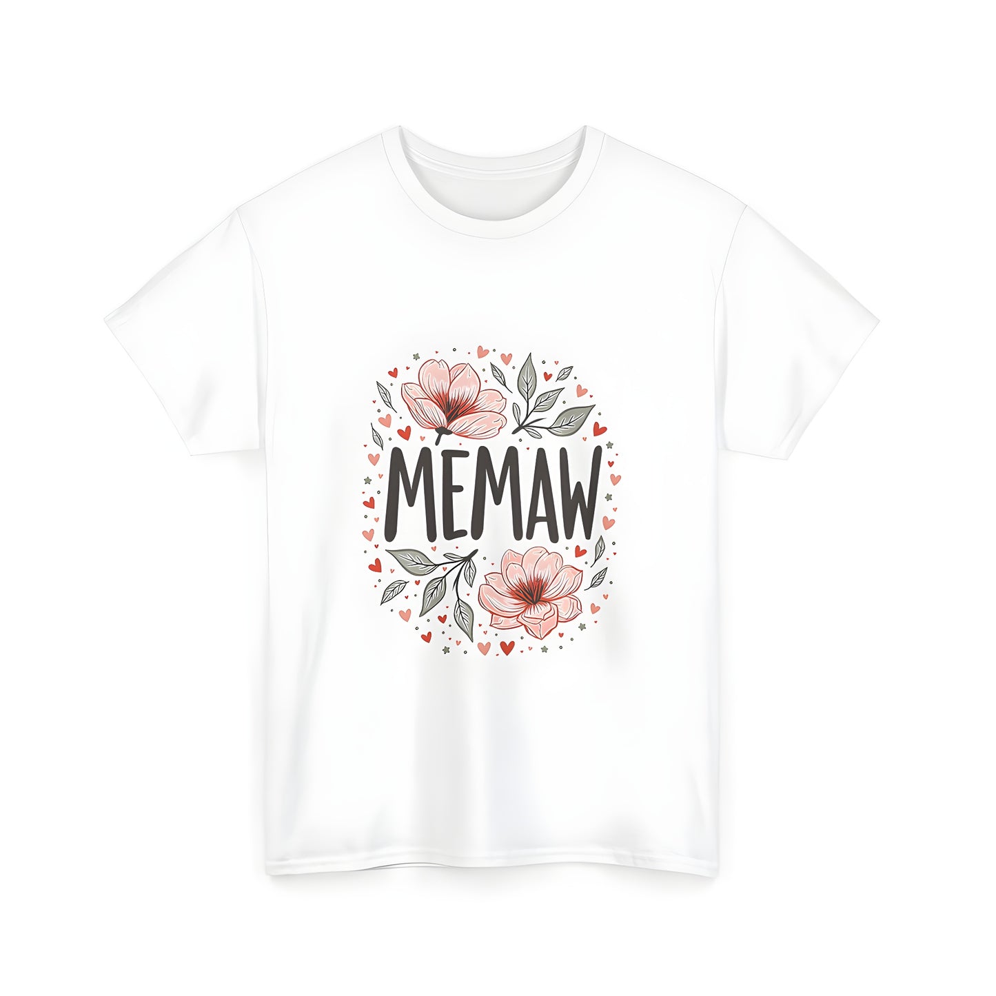 Colorful graphic design Unisex T-shirt for women, grandma, mom, nana with pink flowers and heart motifs