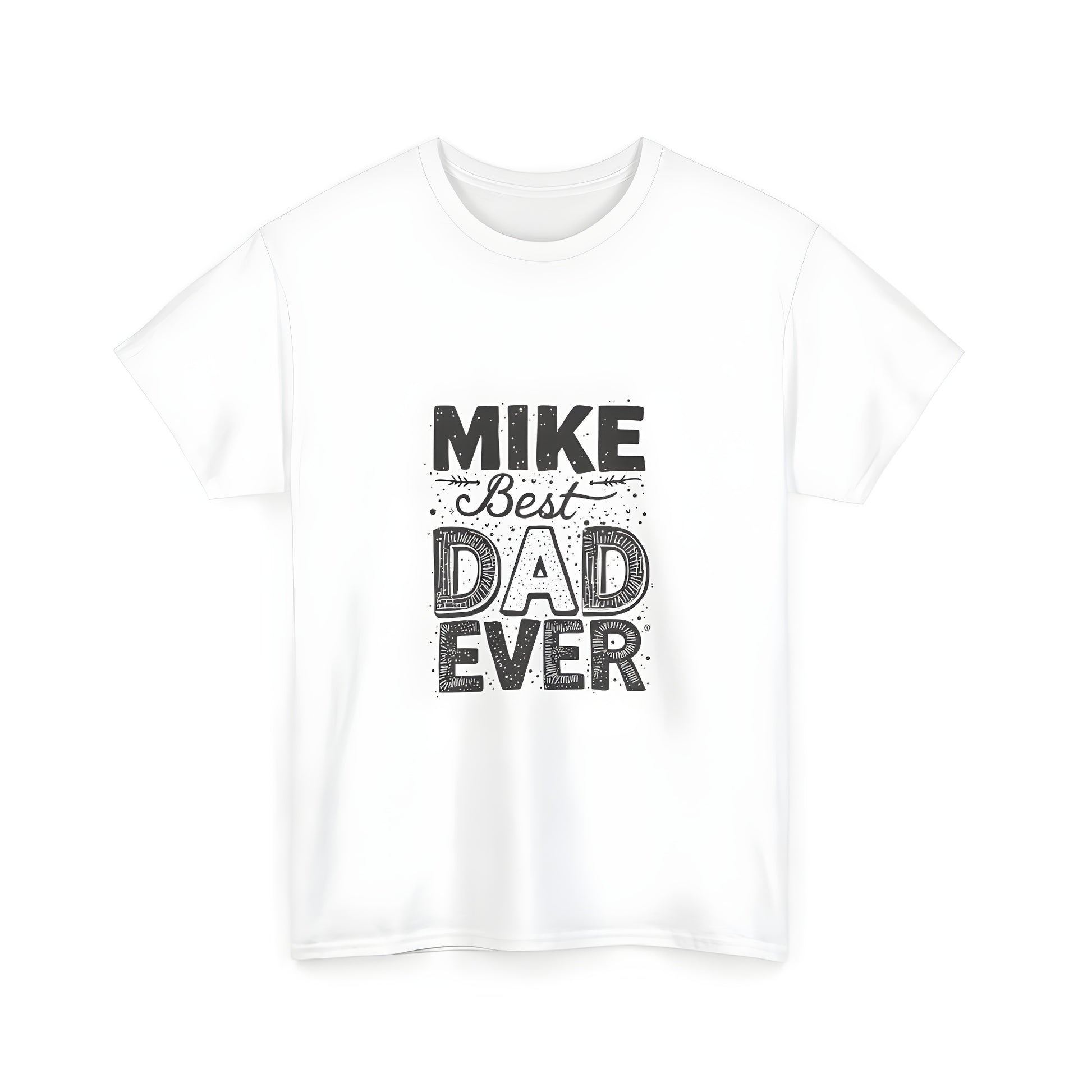 Colorful graphic t-shirt featuring 'Best Dad Ever' typography design perfect for father's day or dads appreciation gift