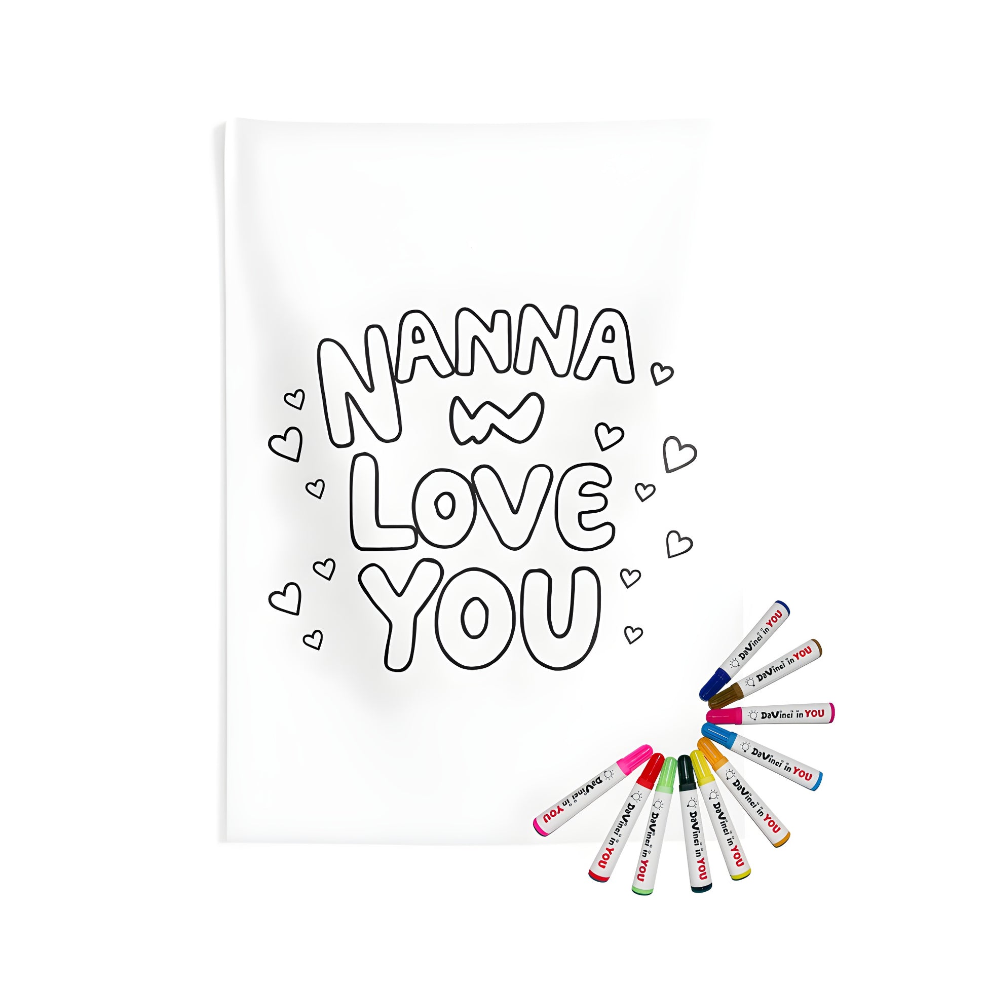 Grandma, Nana, Mimi wall tapestry for grandma's home decor with coloring kit and markers