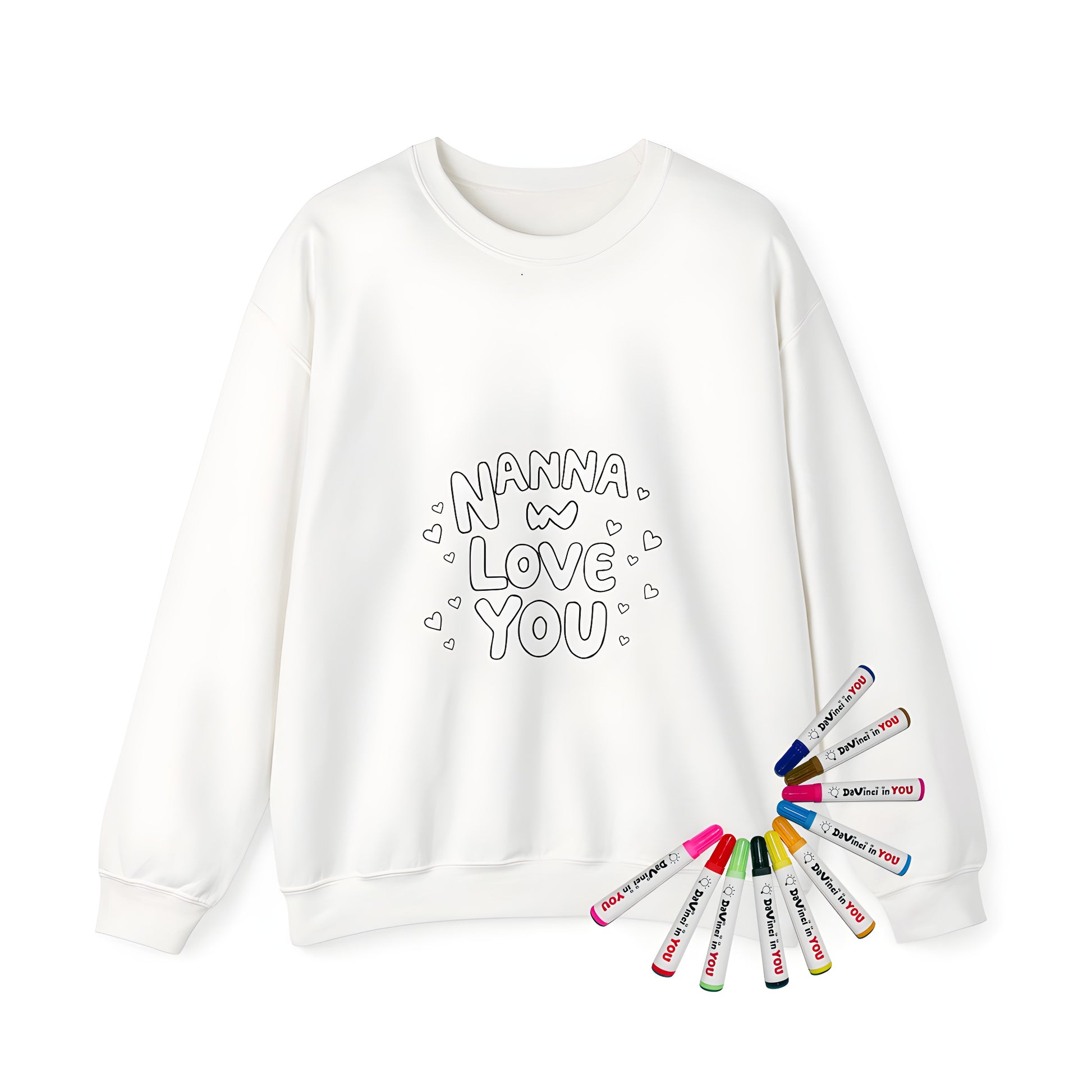 Adult Coloring Book Sweatshirt Kit, Gift for Grandma, Nanna, Mummy or Mum, 10 Color Markers Included