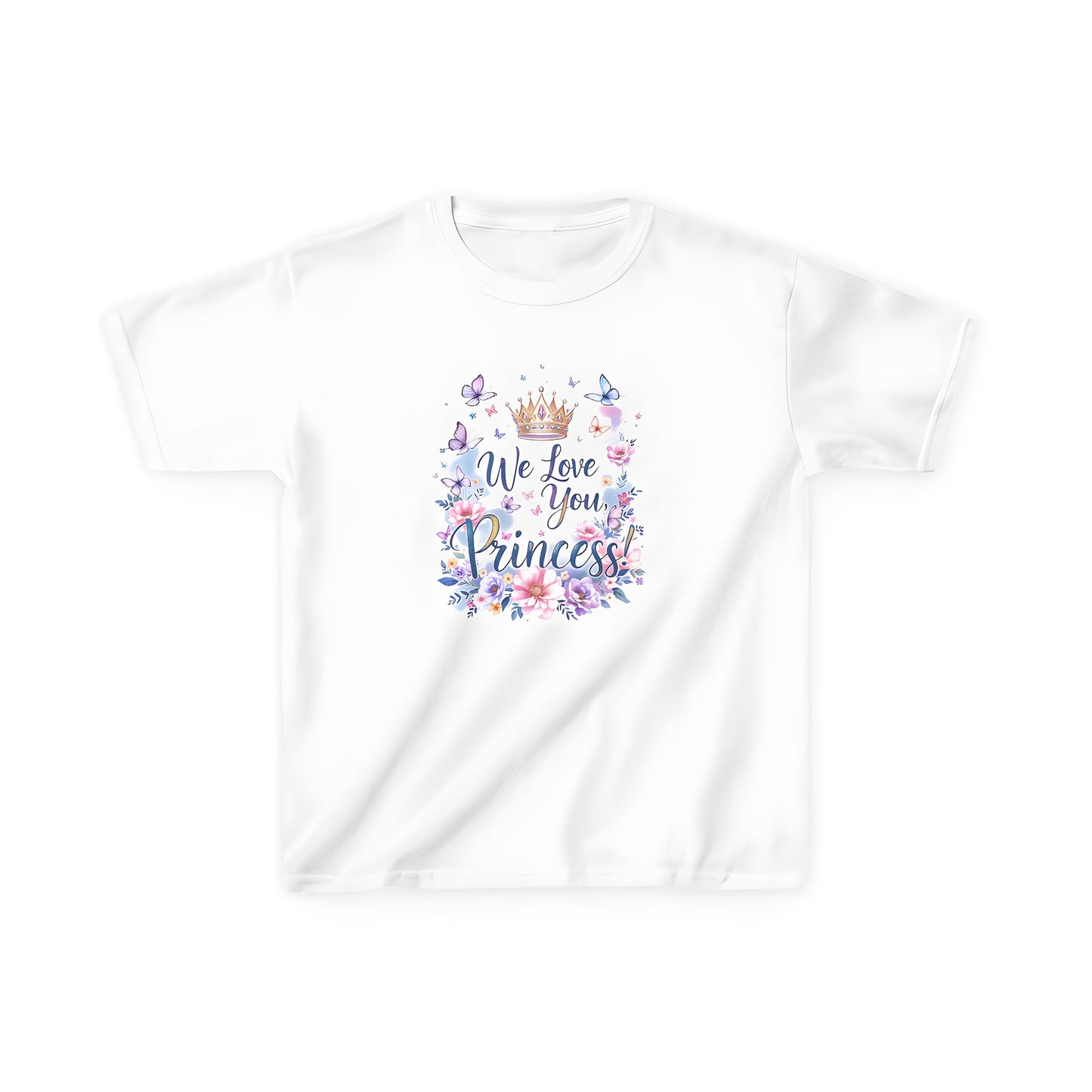 Colorful graphic design kids t-shirt with princess celebration theme