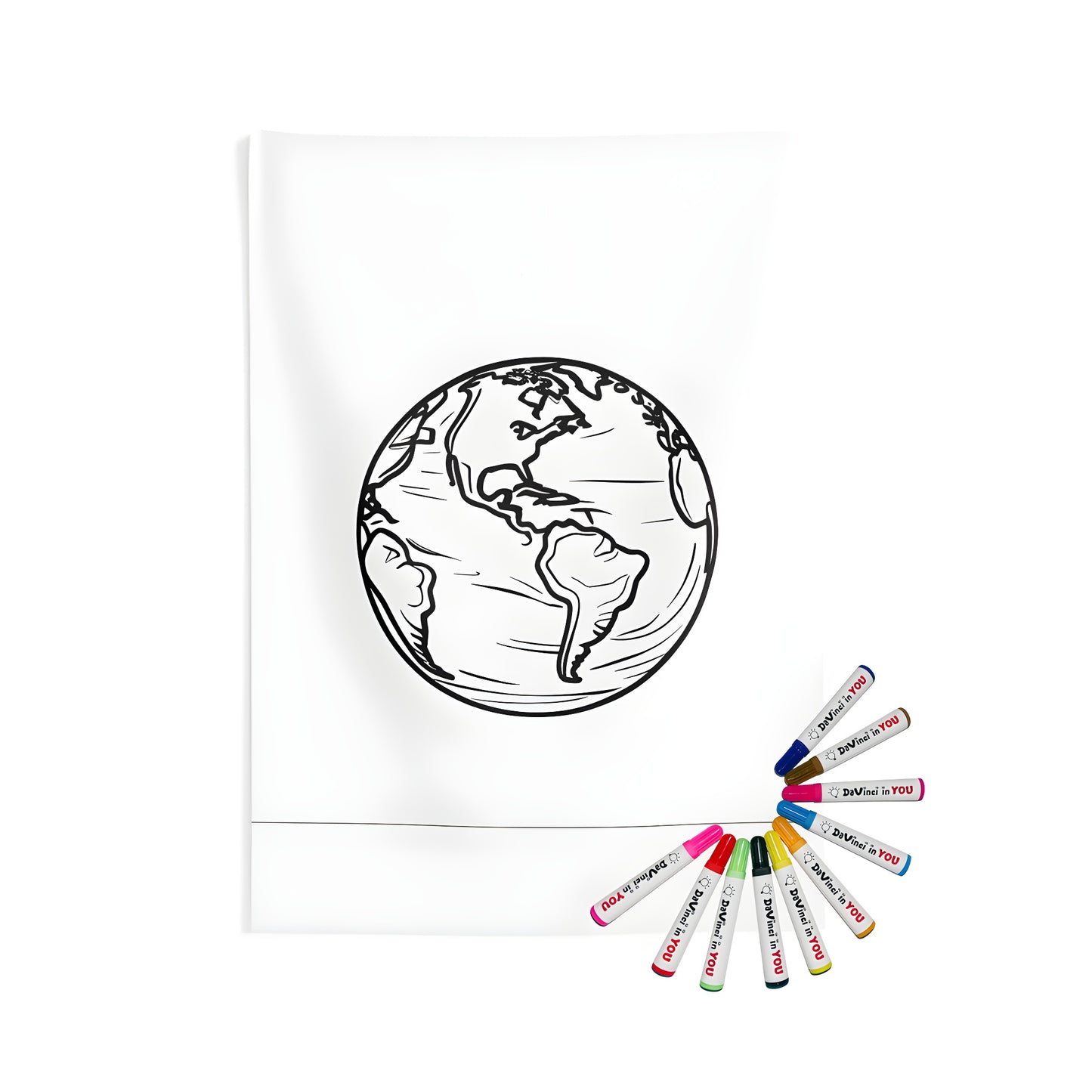 Indoor wall tapestries for bedroom decor featuring a colorful depiction of Earth's continents and oceans
