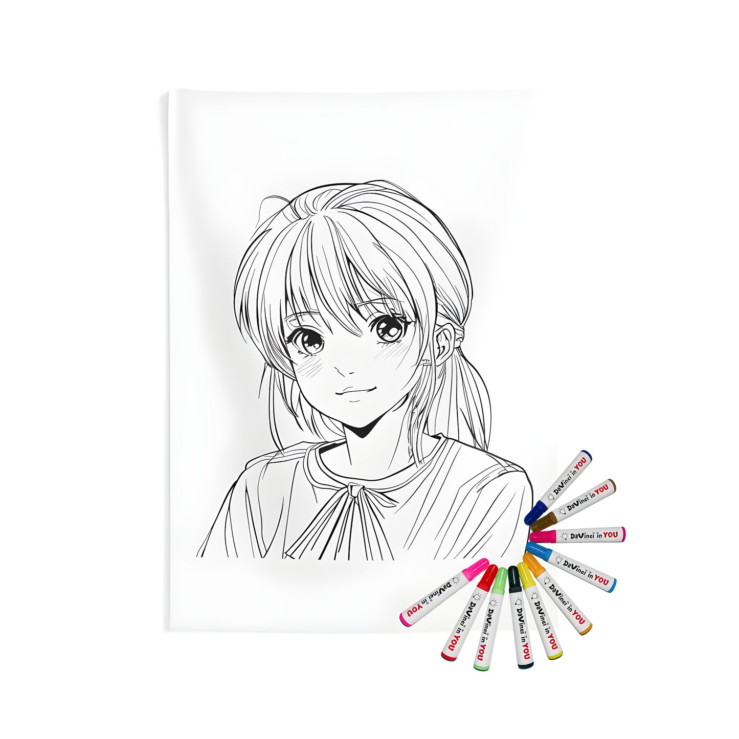 Anime-inspired wall tapestries for home decor, girl illustration