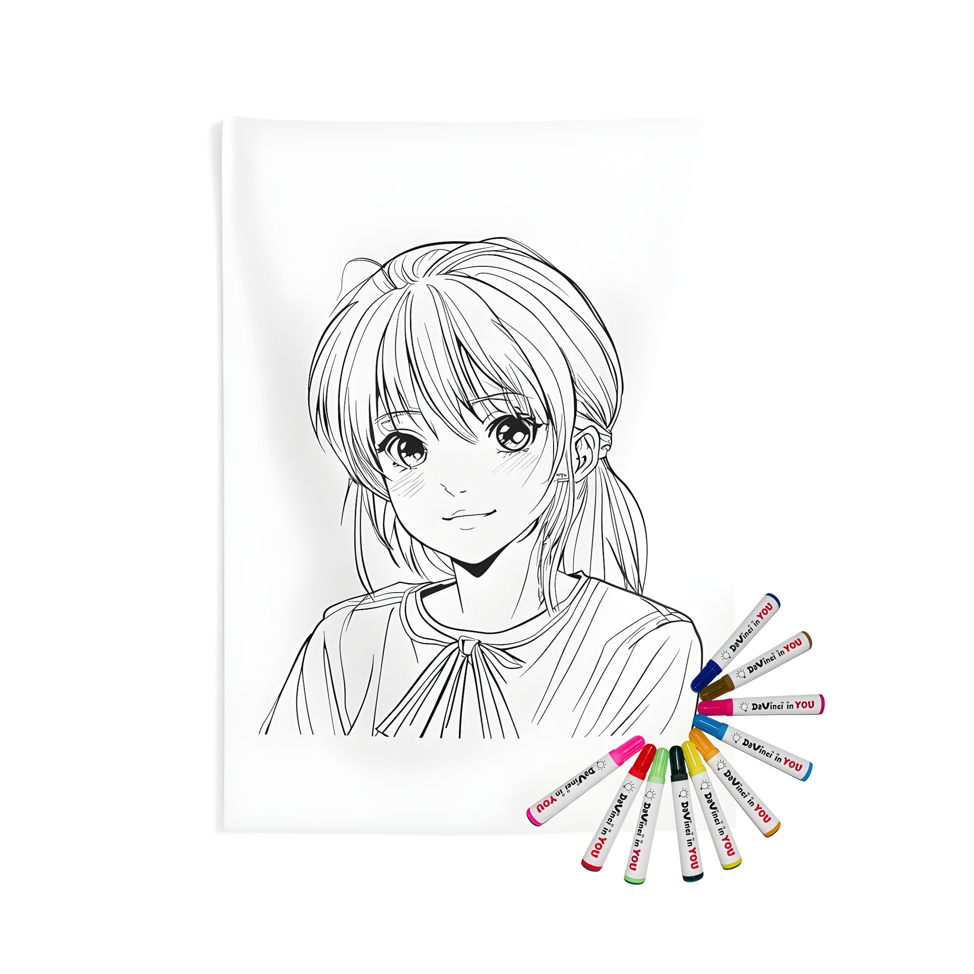 Anime-inspired wall tapestries for home decor, girl illustration