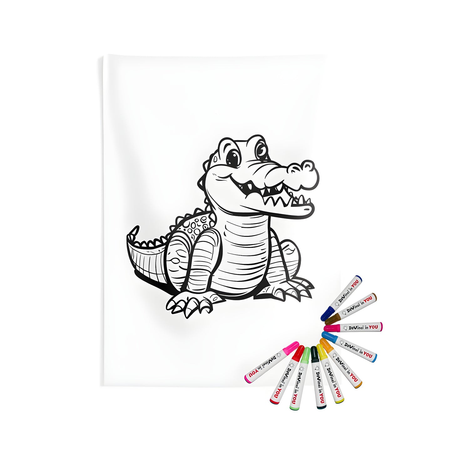 Indoor wall tapestry featuring a cute cartoon reptile design