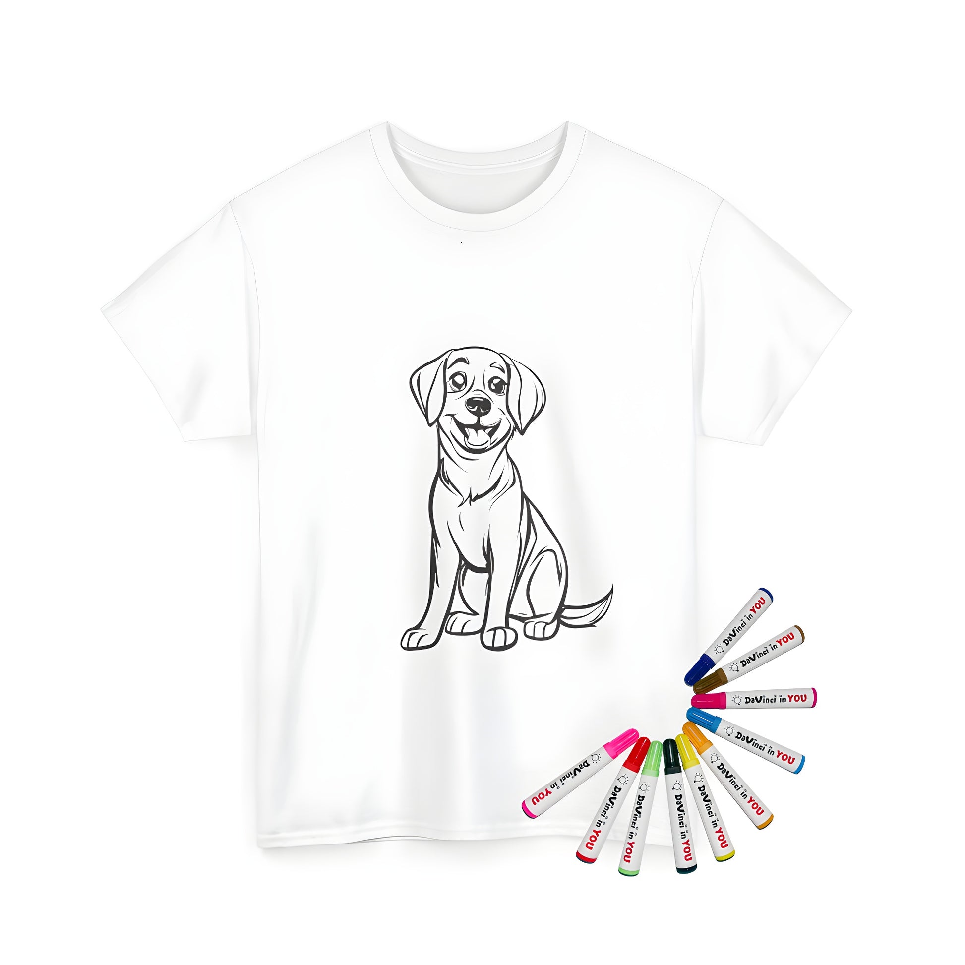 Unisex t-shirt with cute puppy illustration