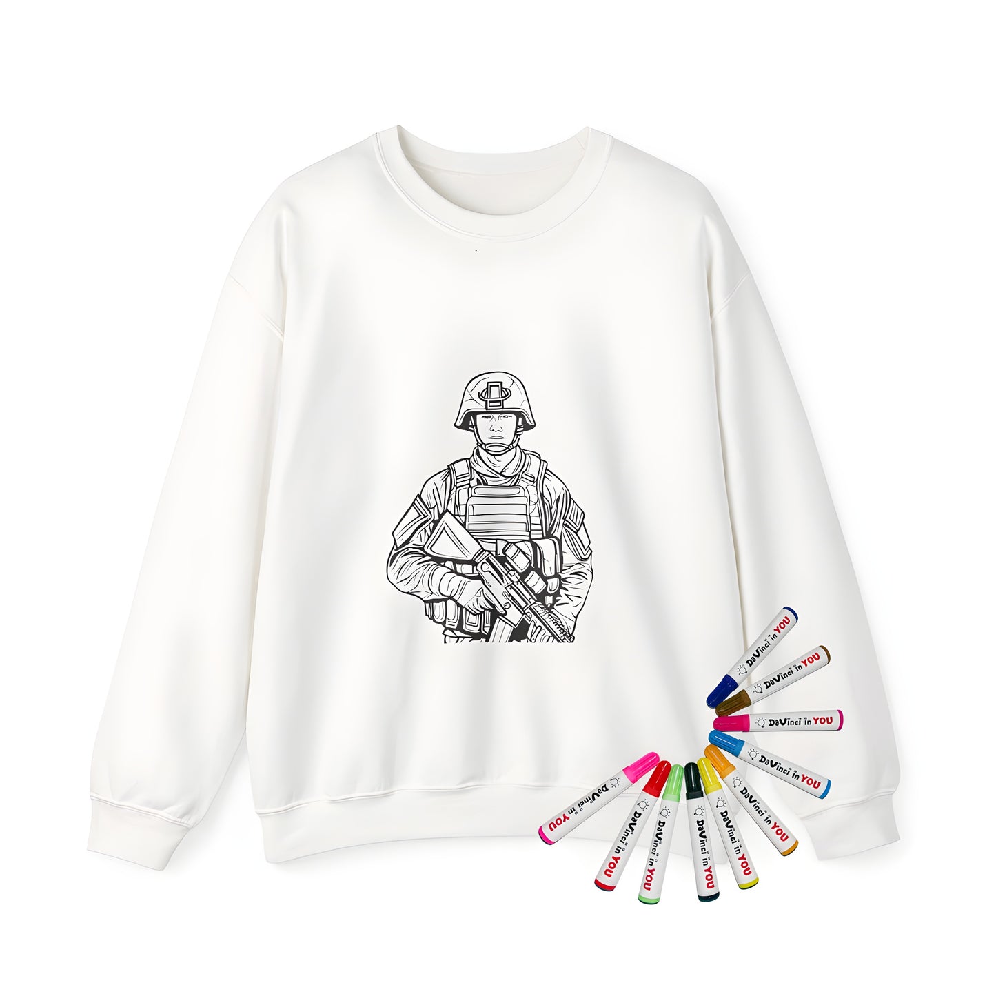 Adult sweatshirt with warrior design