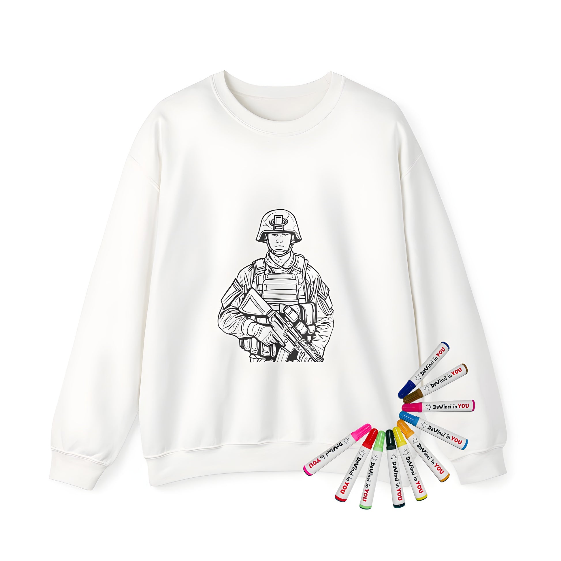 Adult sweatshirt with warrior design