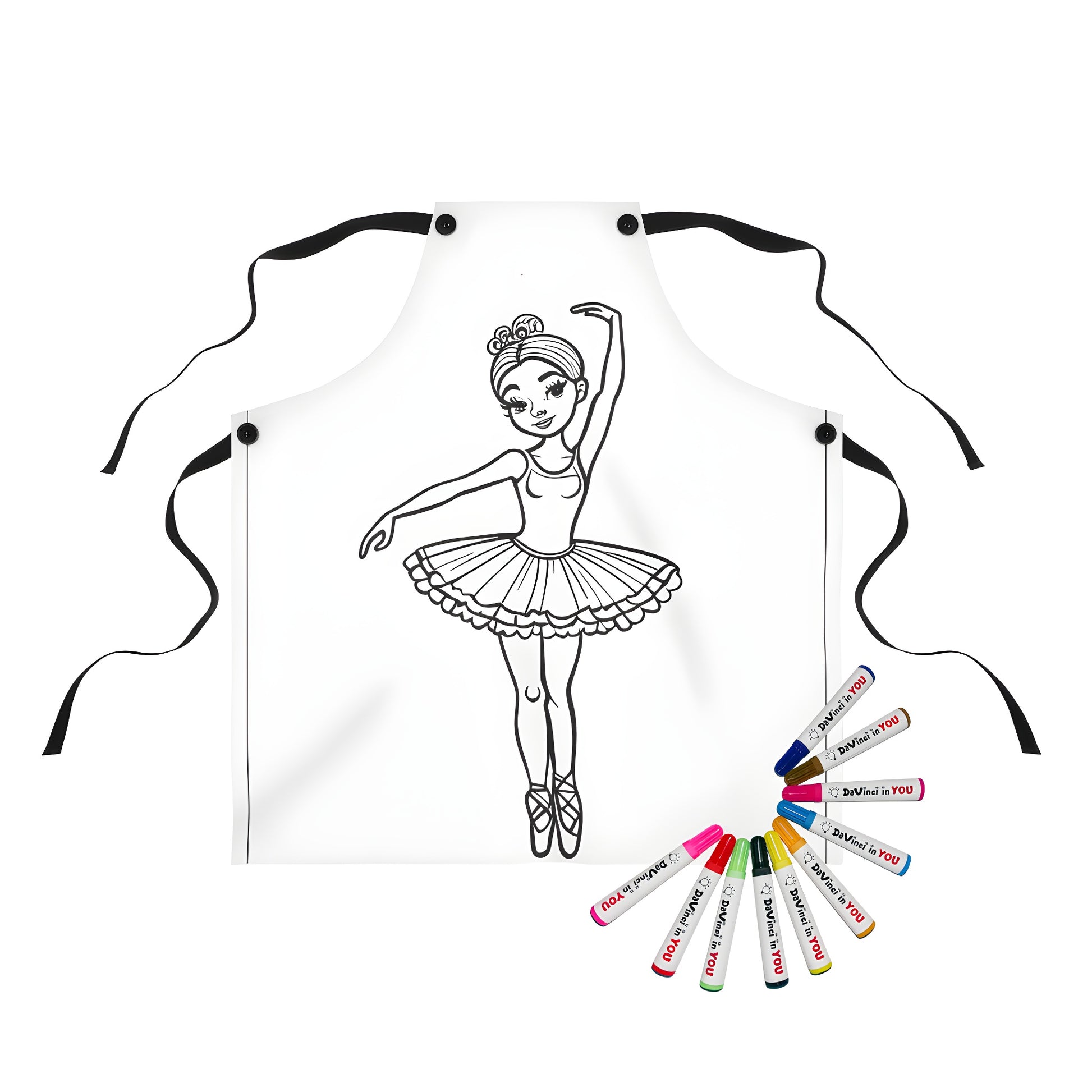 Apron with Ballet tutu and ballerina design for kids' arts and crafts