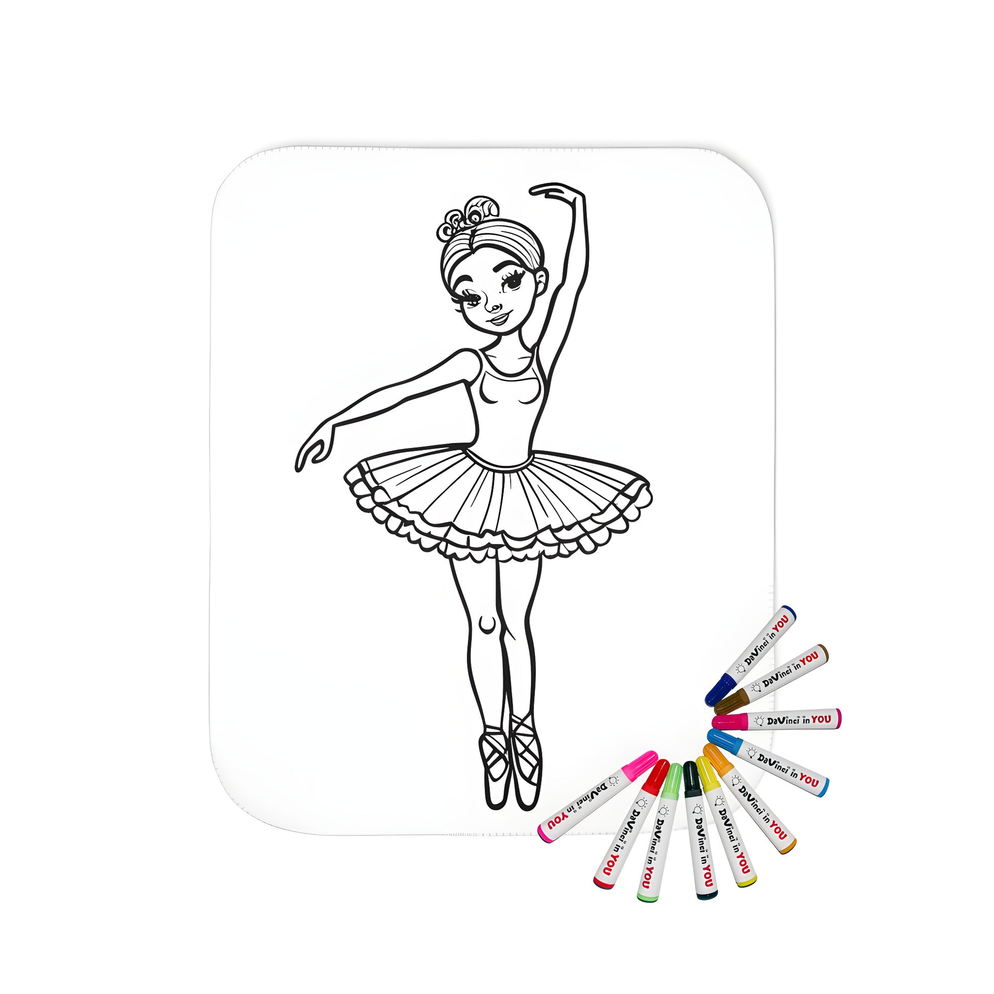 Blanket with a ballerina tutu design, perfect for ballet fans and coloring enthusiasts