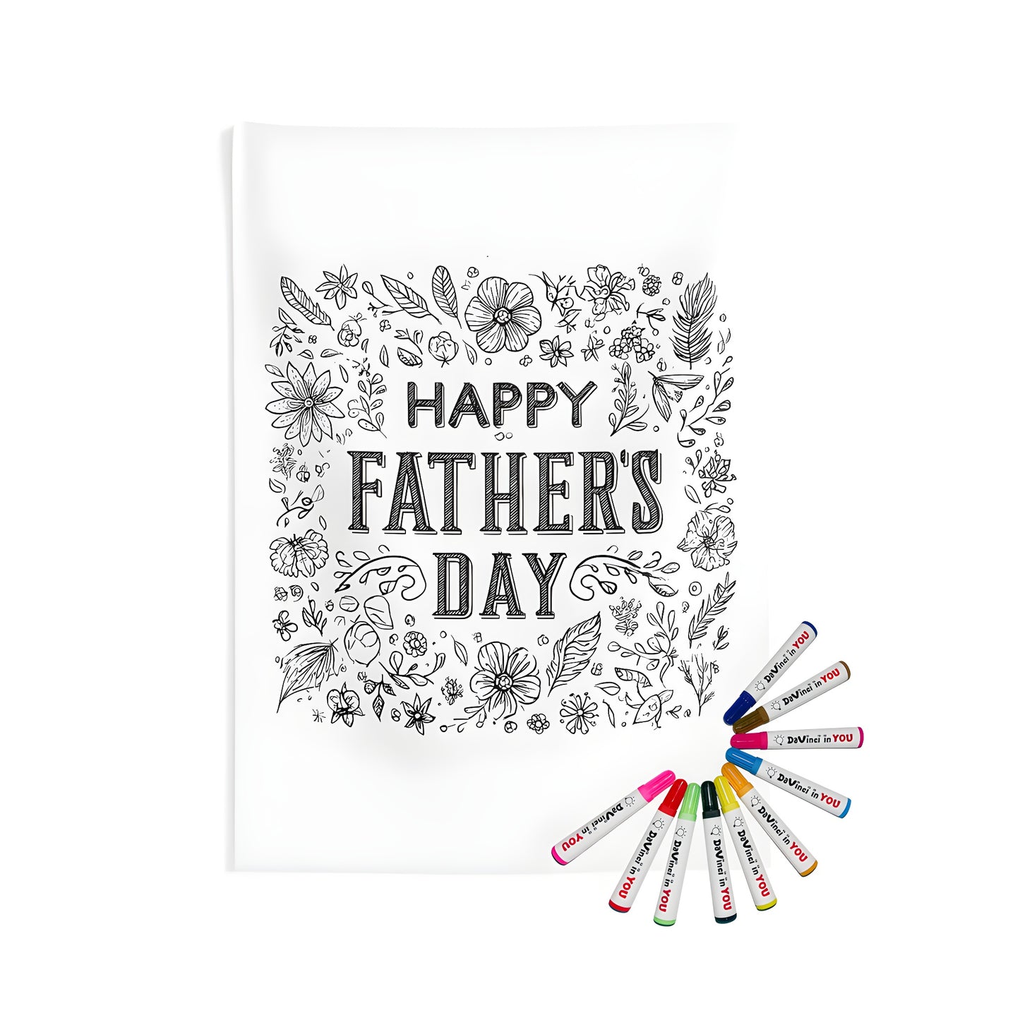 Intricate Father's Appreciation, Happy Dad, or Special Daddy themed wall tapestry for coloring