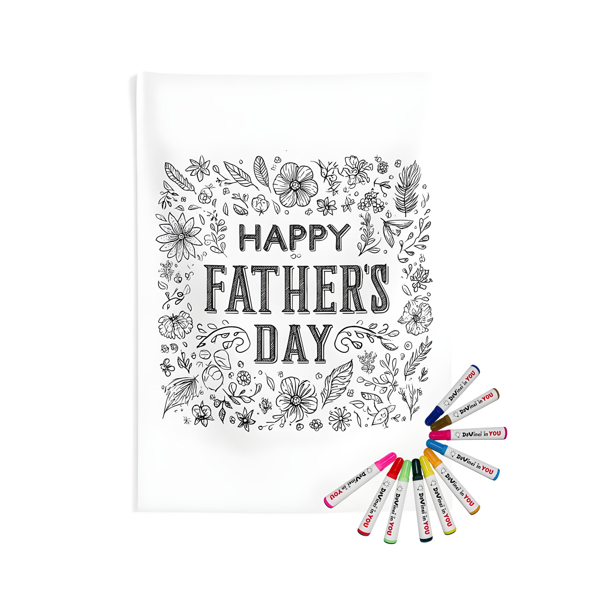 Intricate Father's Appreciation, Happy Dad, or Special Daddy themed wall tapestry for coloring