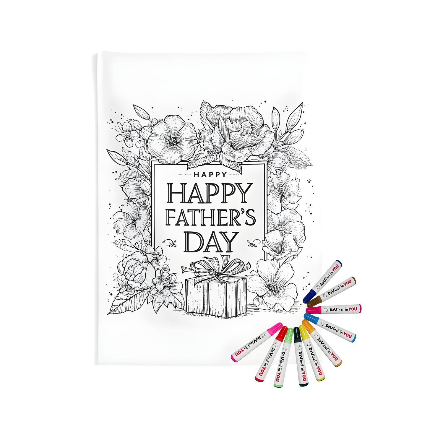 Indoor wall tapestries coloring kit with decorative father's day gift designs and happy dad theme art
