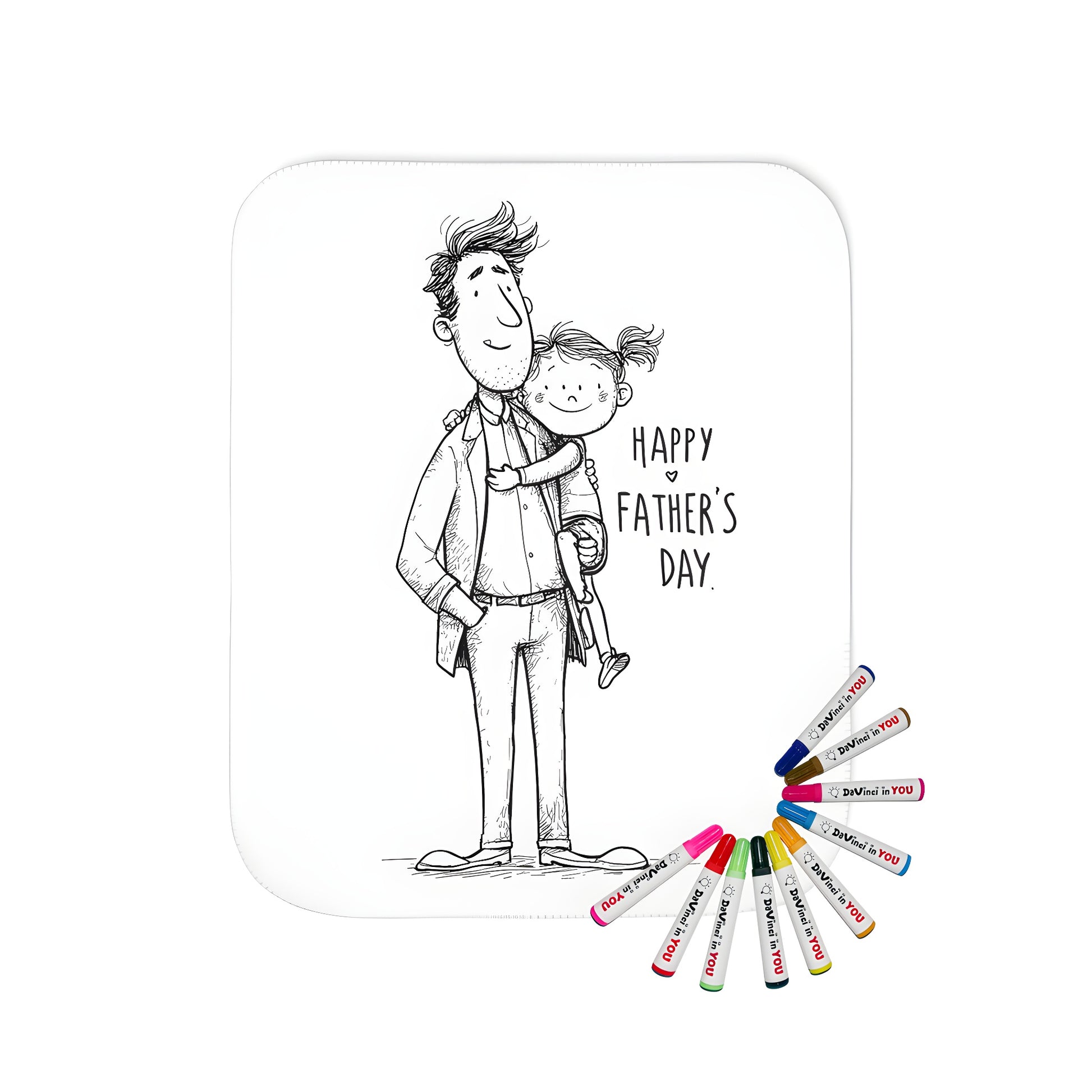 Colorful blanket design featuring a loving father embracing his daughter for Dads Day, Fathers Appreciation Day, and Daddy Daughter Love