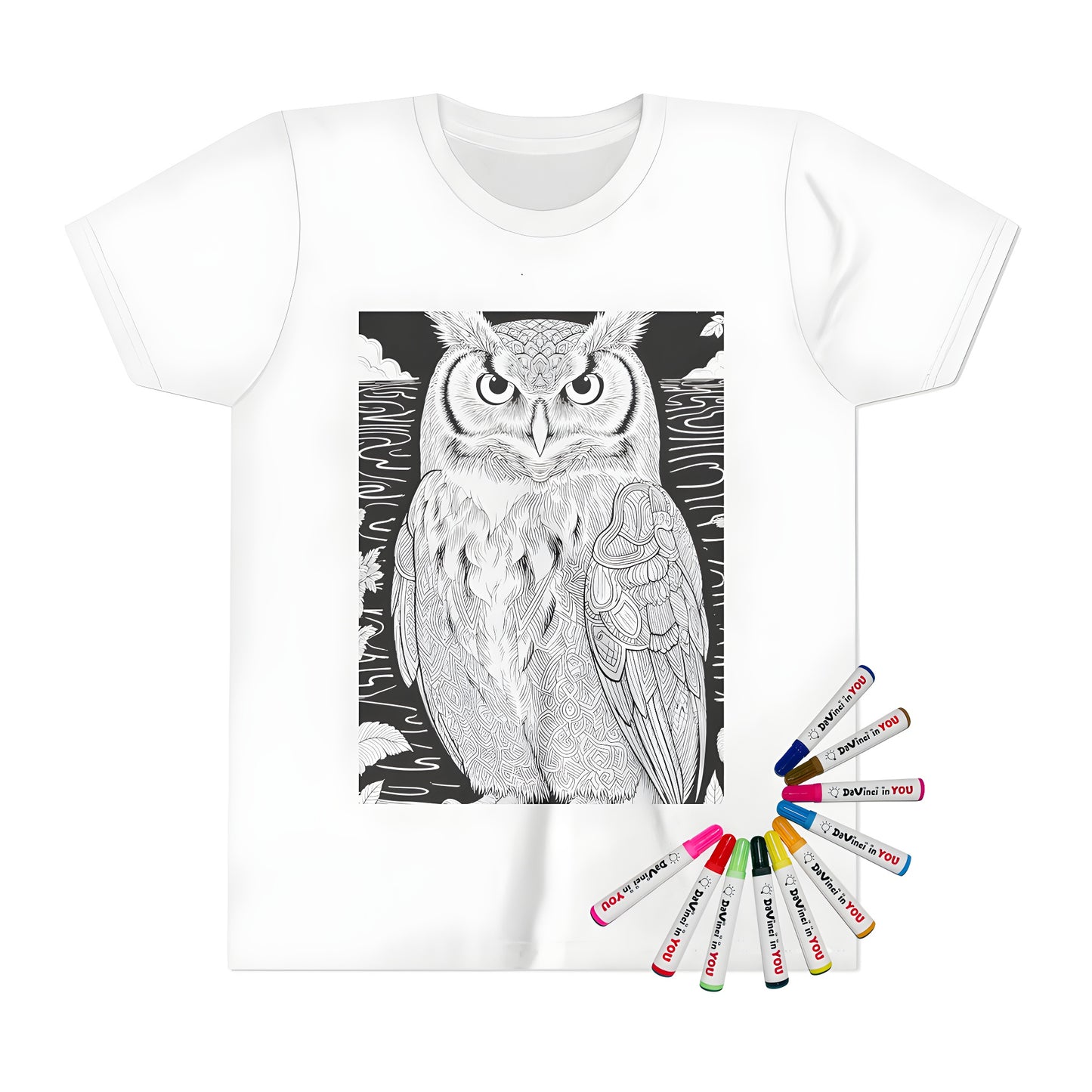 Kid's Owl Design Coloring T-Shirt
