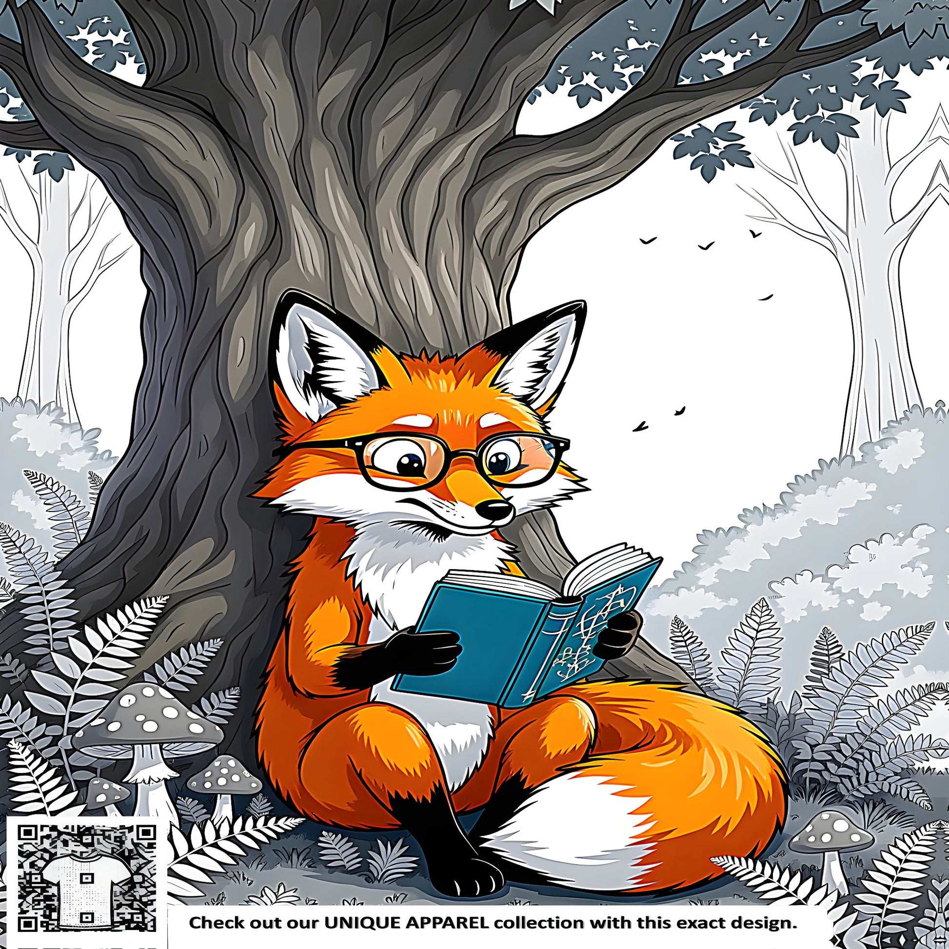 Colorful Graphic Design - Fox Reading Book