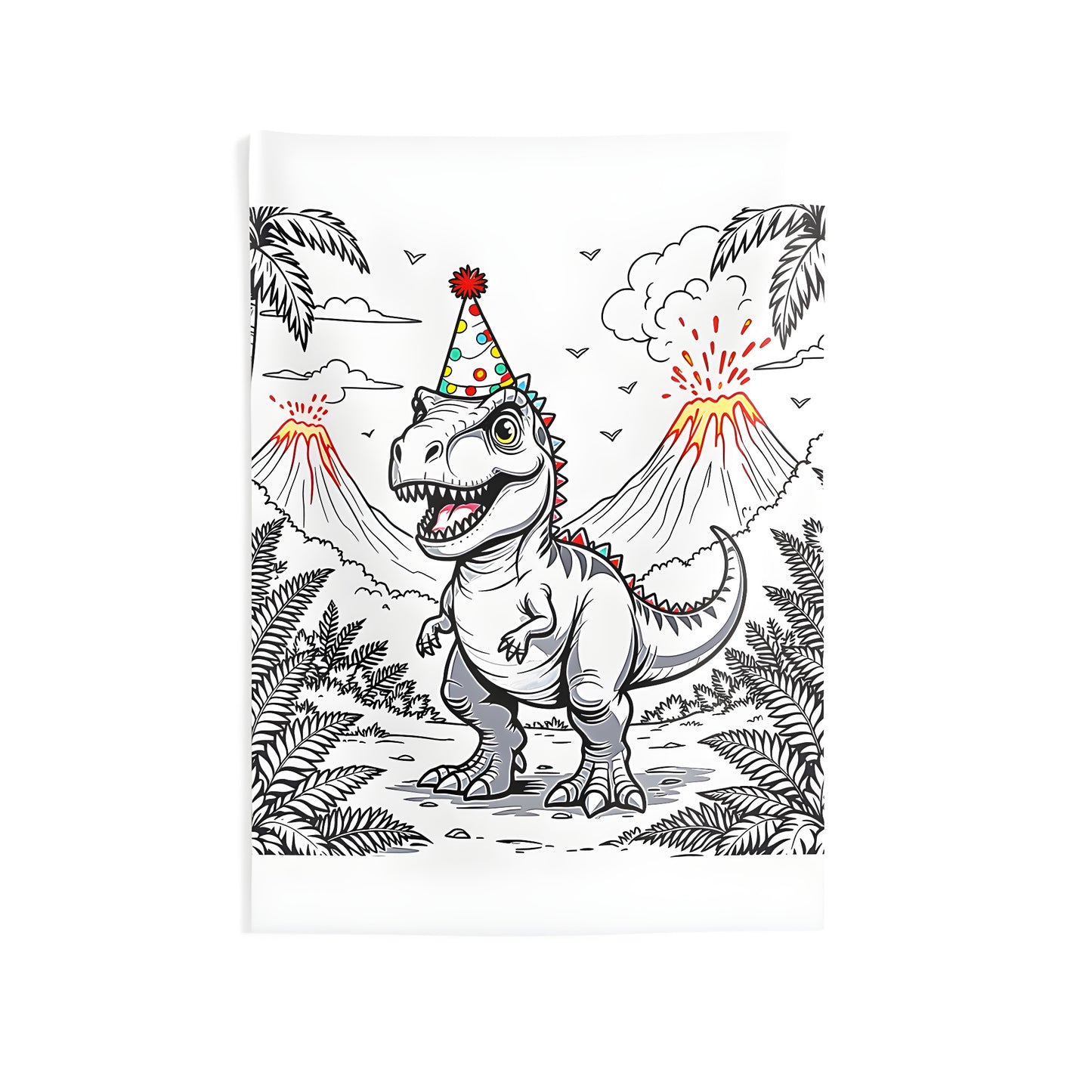 Indoor Wall Tapestries Colorful Graphic Design - Dinosaur Party