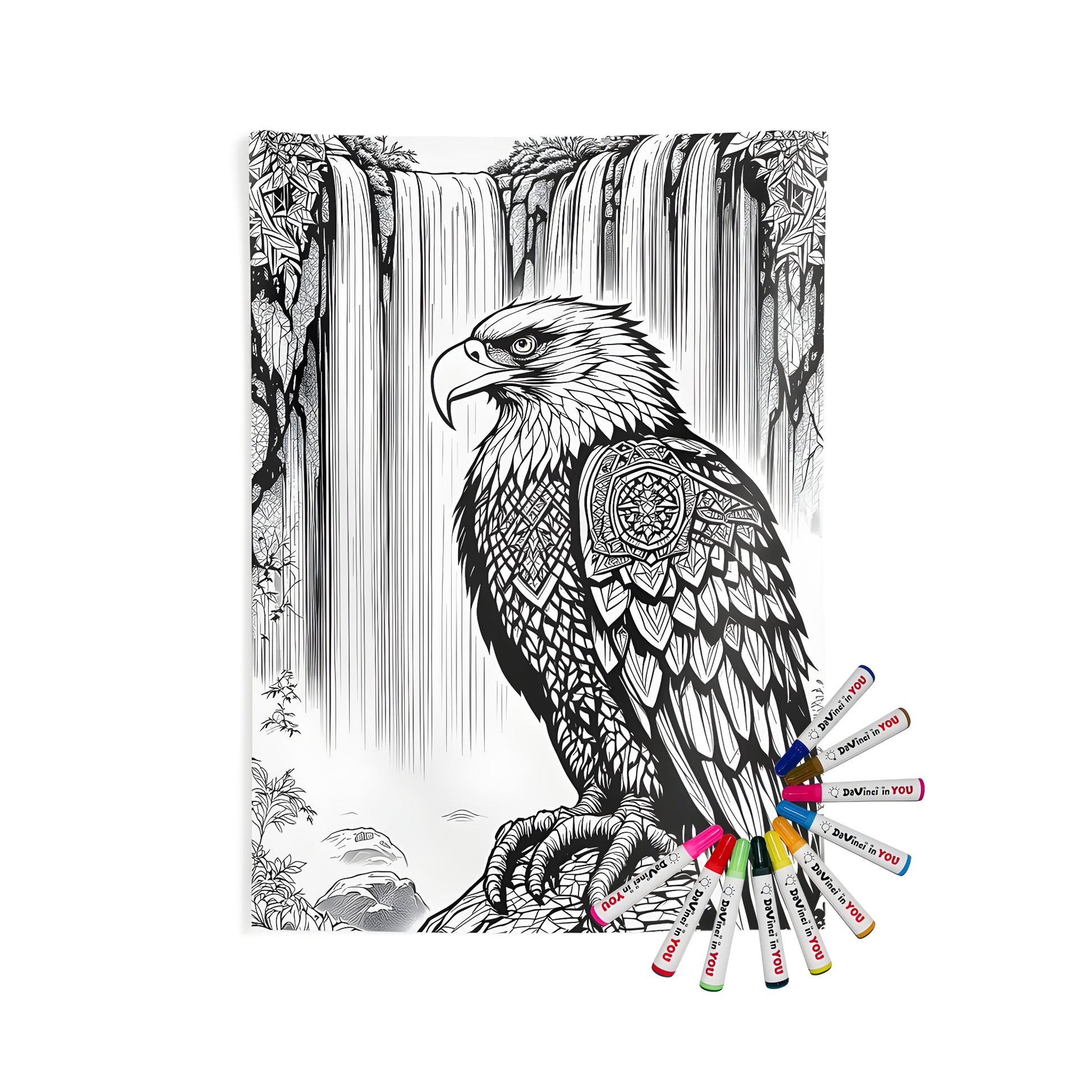 Indoor wall tapestries featuring intricately detailed bird designs, including eagles and falcons, for artistic expression
