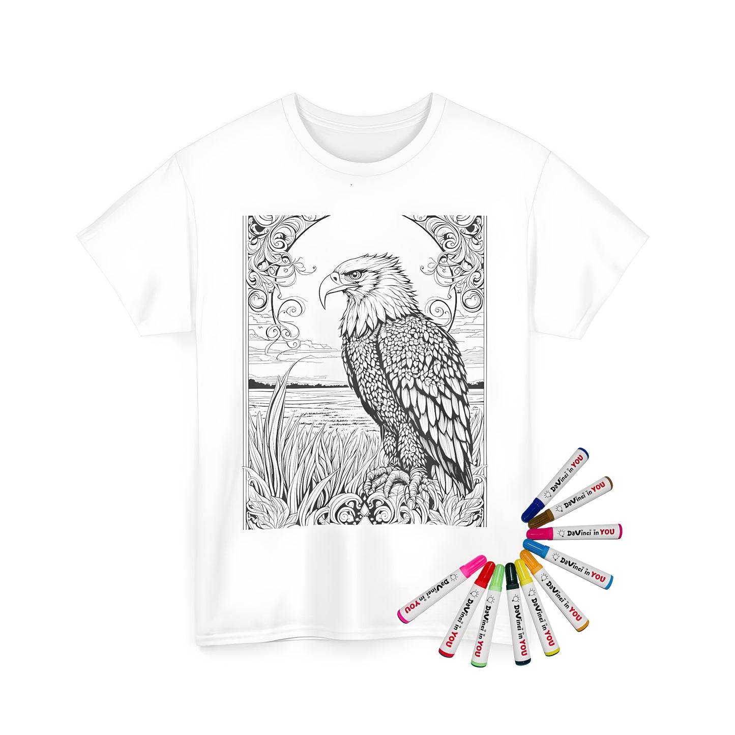 Unisex T-shirt Coloring Kit with 10 Fabric Markers - Eagle
