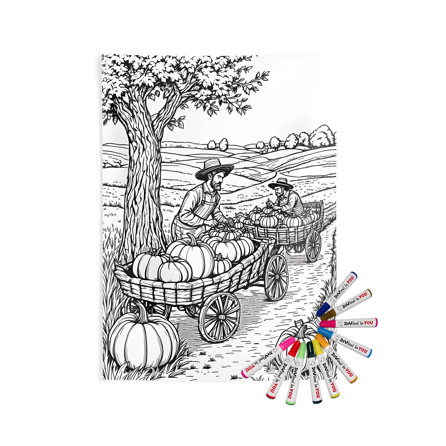 Indoor wall tapestry with a colorful harvest theme