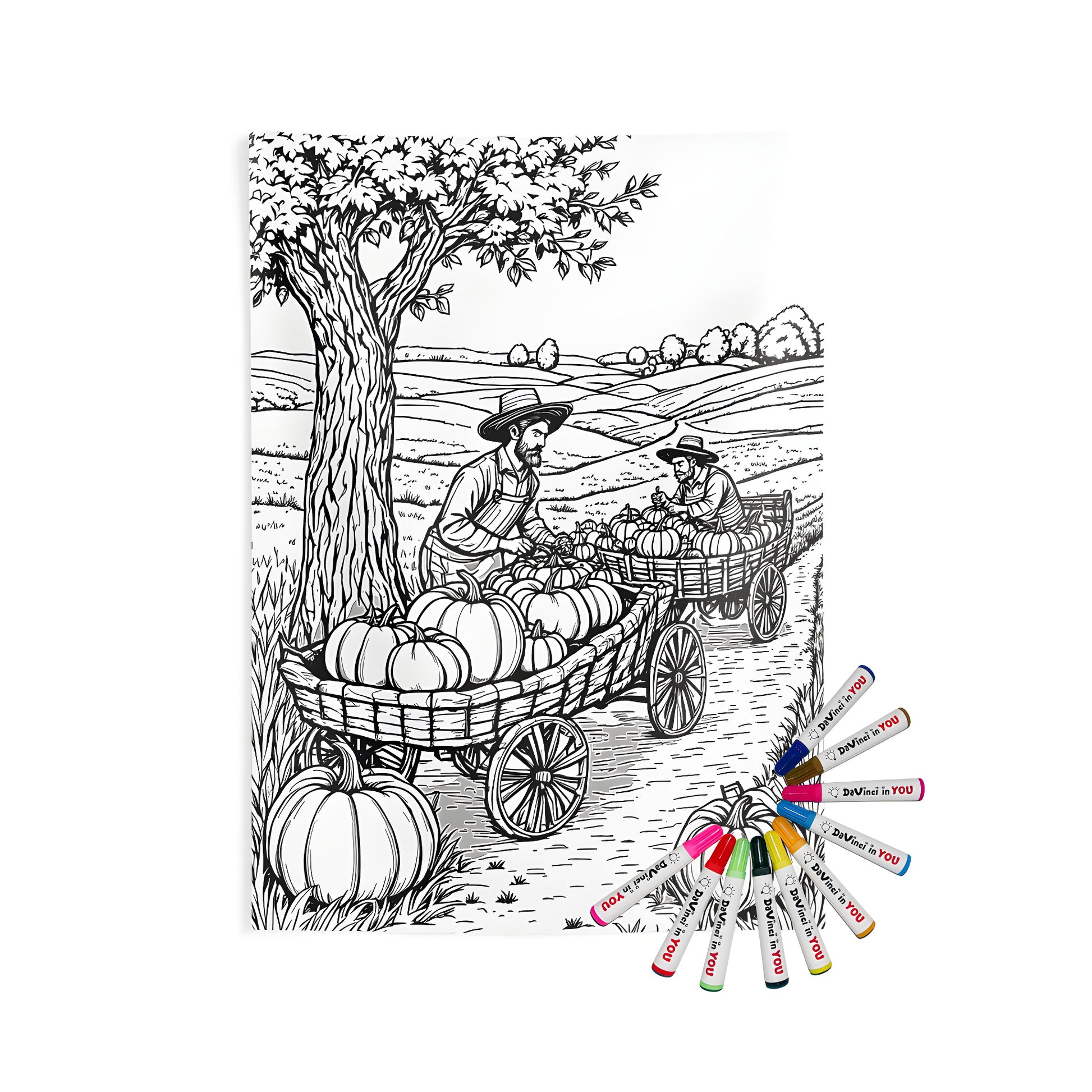 Indoor wall tapestry with a colorful harvest theme