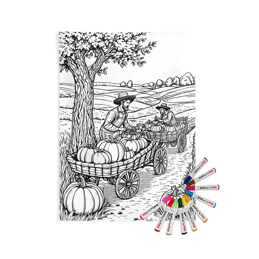 Indoor wall tapestry with a colorful harvest theme
