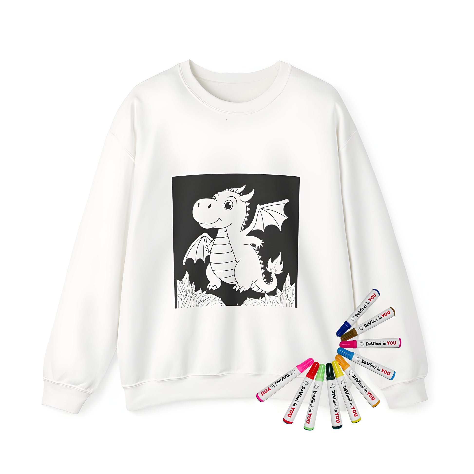 Adult Sweatshirt featuring cute dragon design for a fun and playful look
