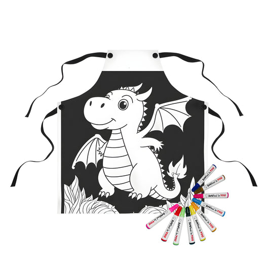 Cute dragon, adorable dragon, sweet dragon, friendly dragon apron design