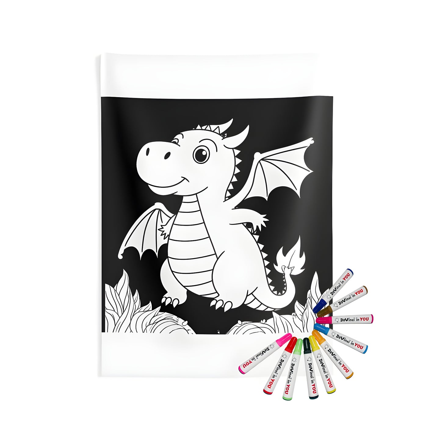 Indoor wall tapestries featuring a cute dragon design, perfect for bedroom decor