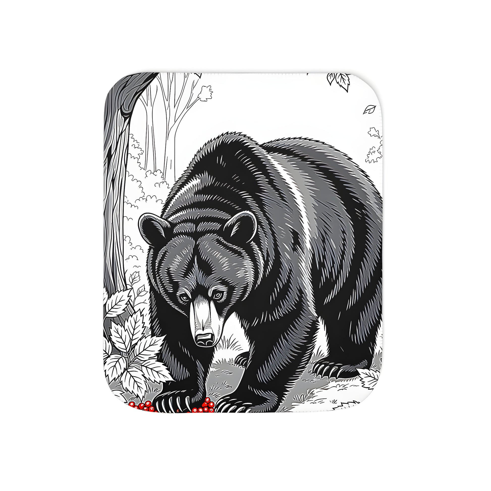 Cozy Blanket with colorful bear graphic design in nature