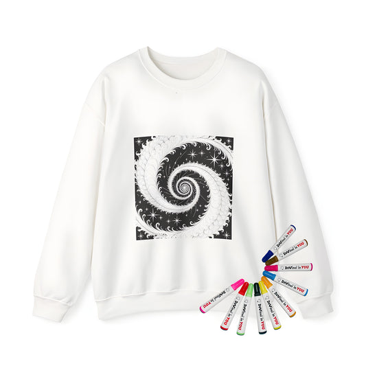 Adult Sweatshirt Coloring Kit with 10 Fabric Markers - Spiral Design