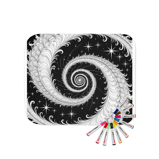 Blanket Coloring Kit with 10 Fabric Markers - Spiral Design