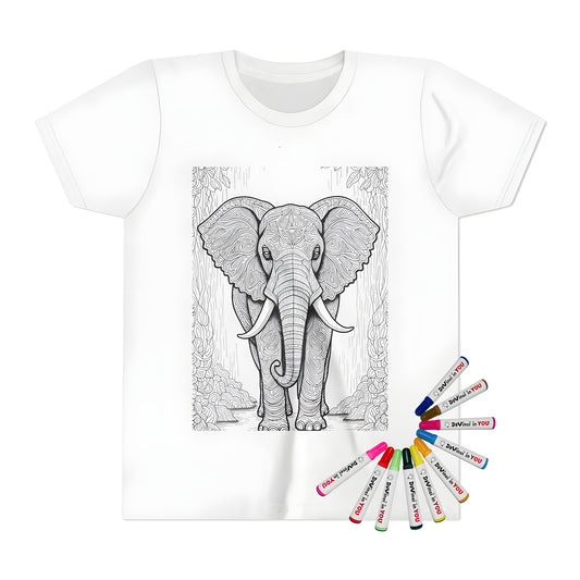 Kid's Colorful Elephant Design T-Shirt