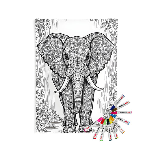 Indoor wall tapestries featuring decorative elephant designs and intricate jungle foliage patterns