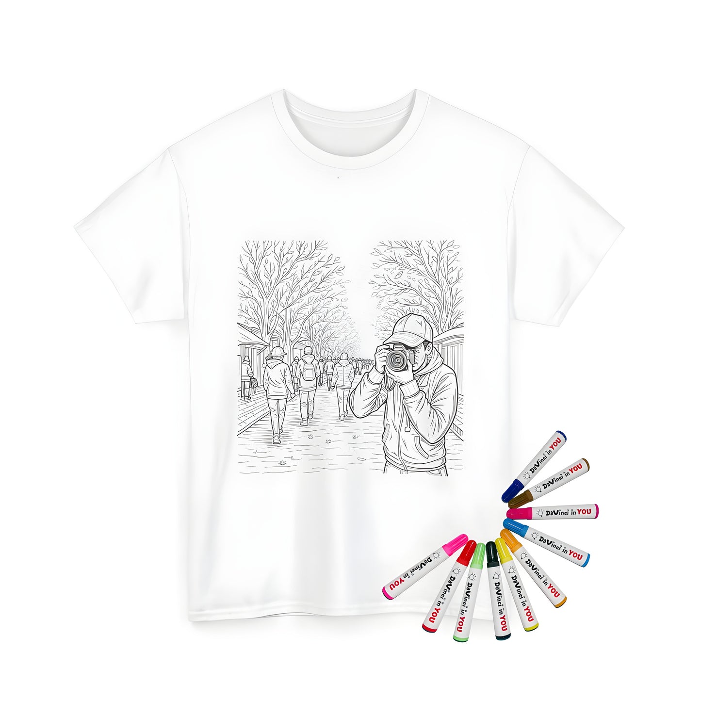 Unisex T-shirt with colorful photographer illustration