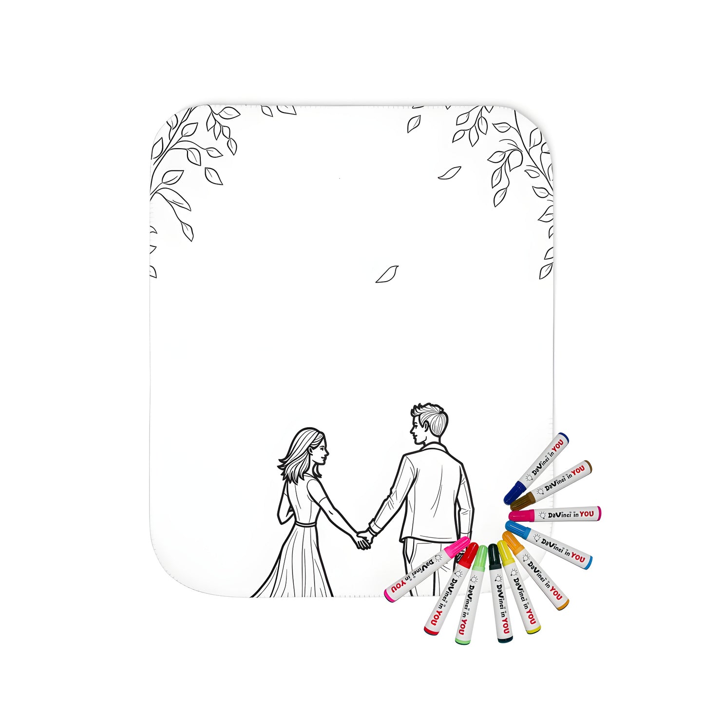 Couple, partners, husband and wife, boyfriend and girlfriend blanket - Leafy trees background