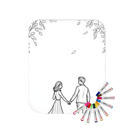 Couple, partners, husband and wife, boyfriend and girlfriend blanket - Leafy trees background