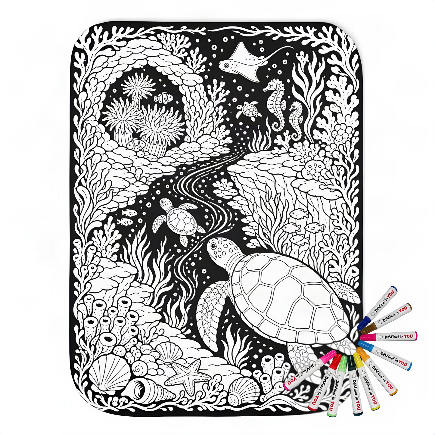 Color your own sherpa coloring blanket with 20 fabric markers