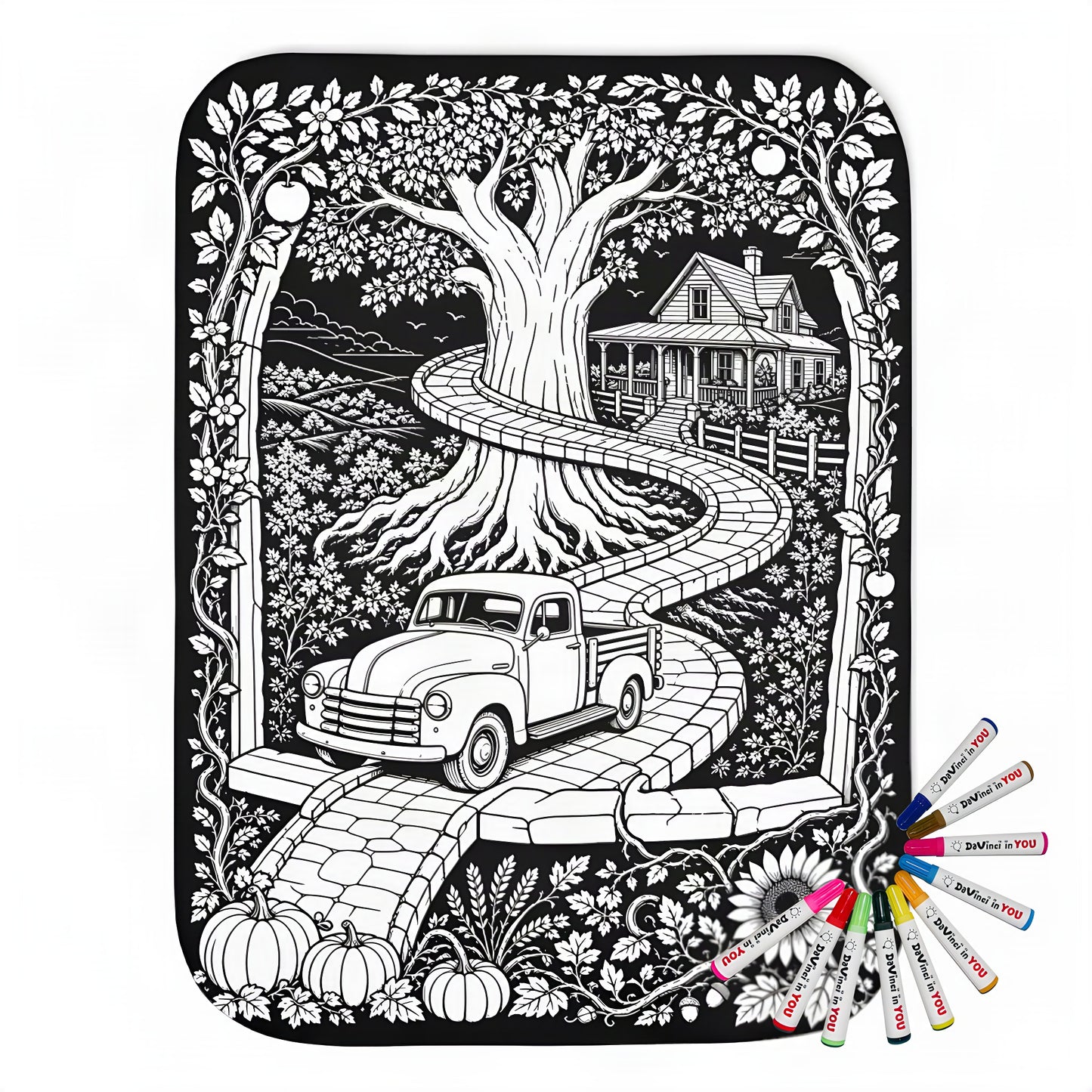 Color your own sherpa coloring blanket with 20 fabric markers