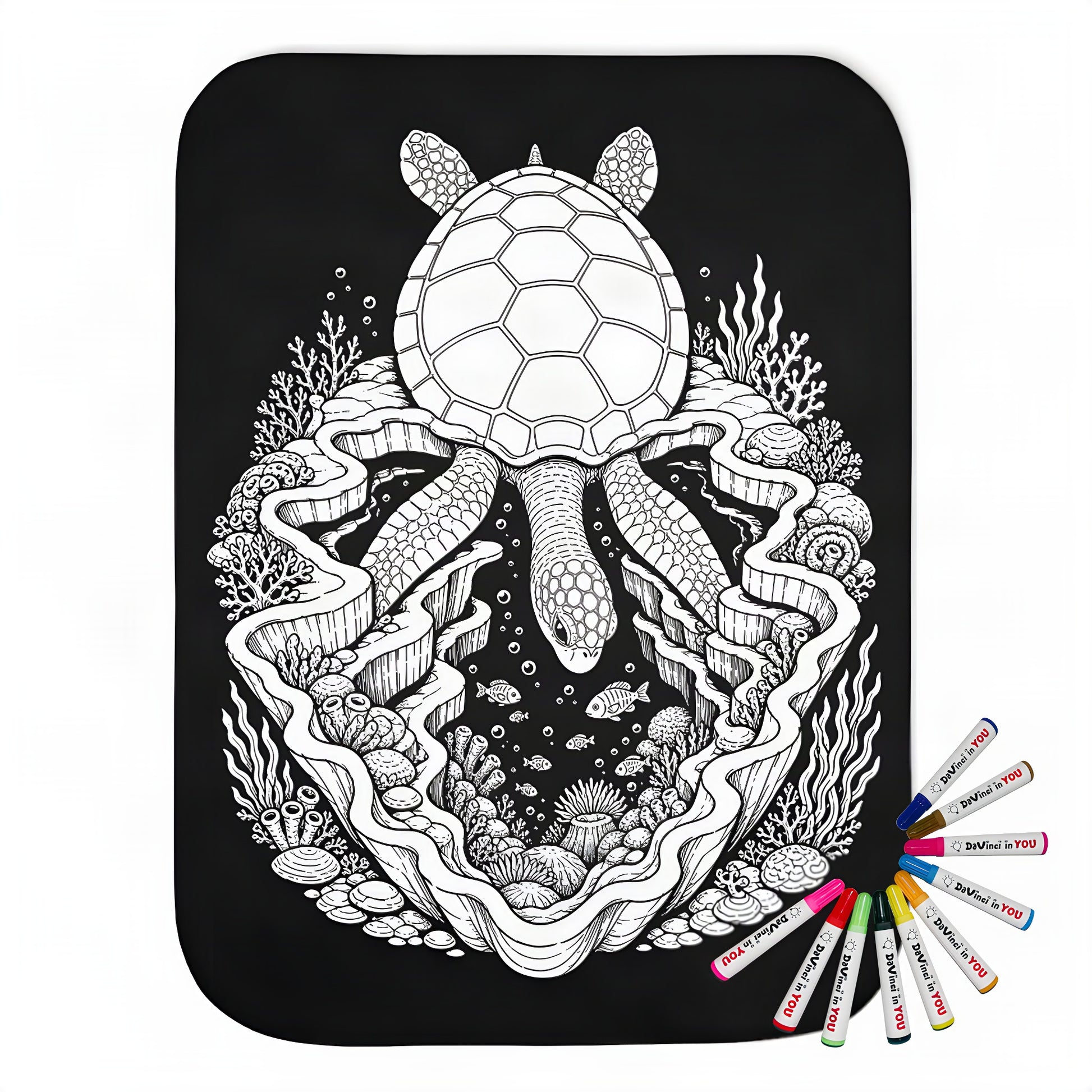 Color your own sherpa coloring blanket with 20 fabric markers