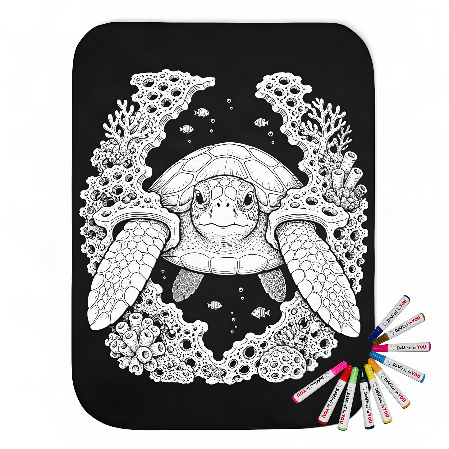 Color your own sherpa coloring blanket with 20 fabric markers