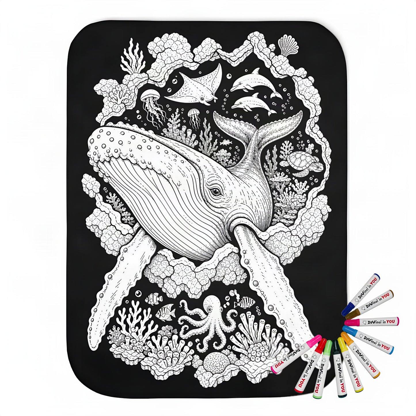 Color your own sherpa coloring blanket with 20 fabric markers