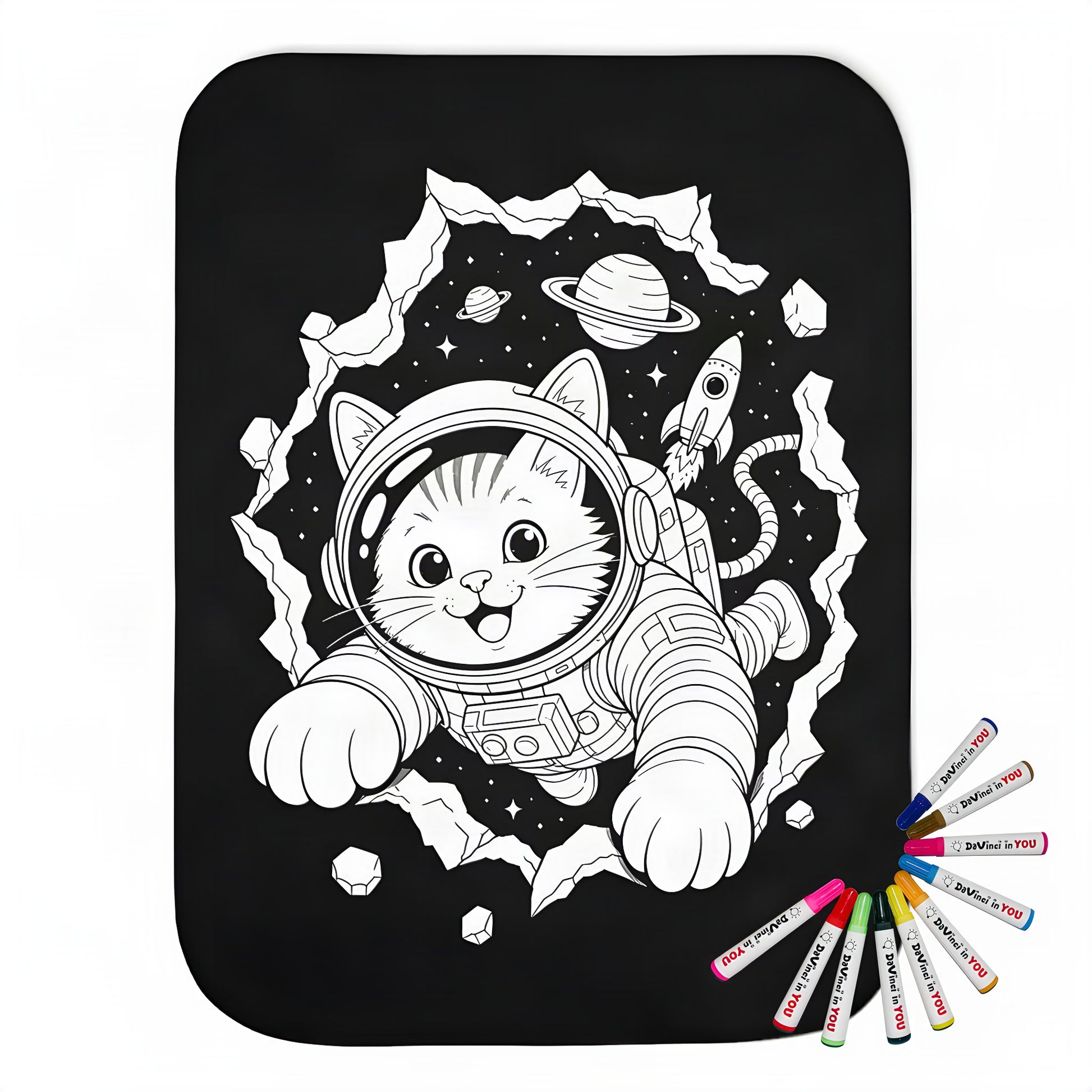 Color your own sherpa coloring blanket with 20 fabric markers