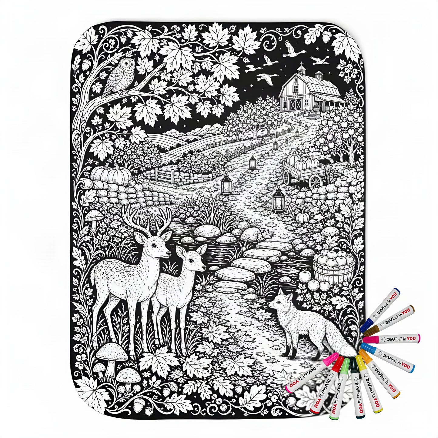 Color your own sherpa coloring blanket with 20 fabric markers