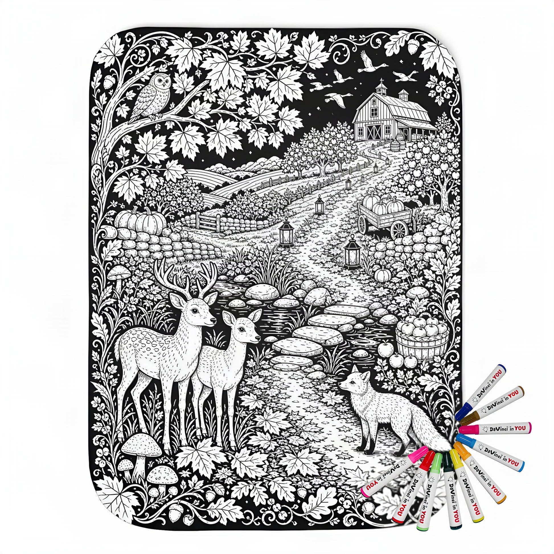 Color your own sherpa coloring blanket with 20 fabric markers