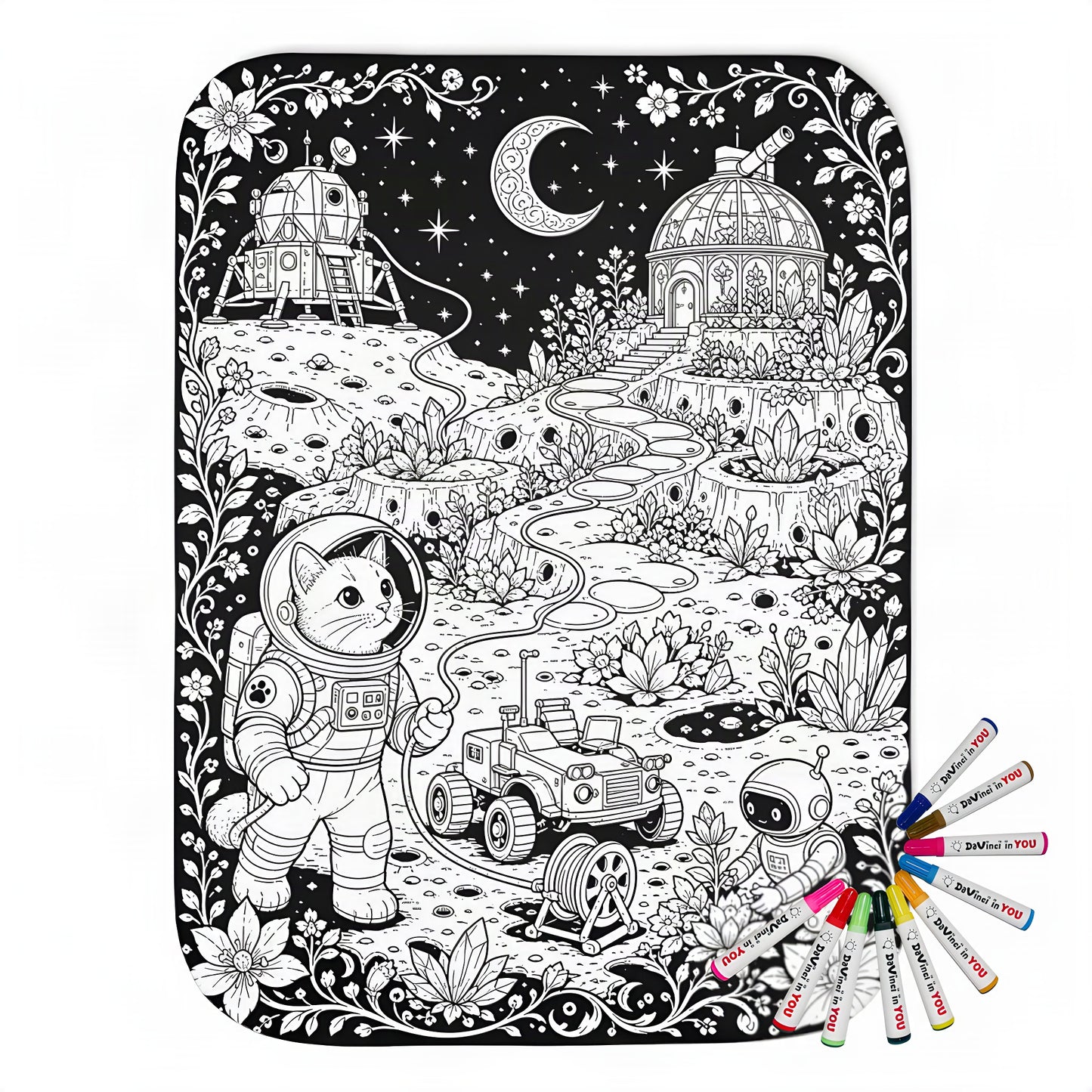 Color your own sherpa coloring blanket with 20 fabric markers