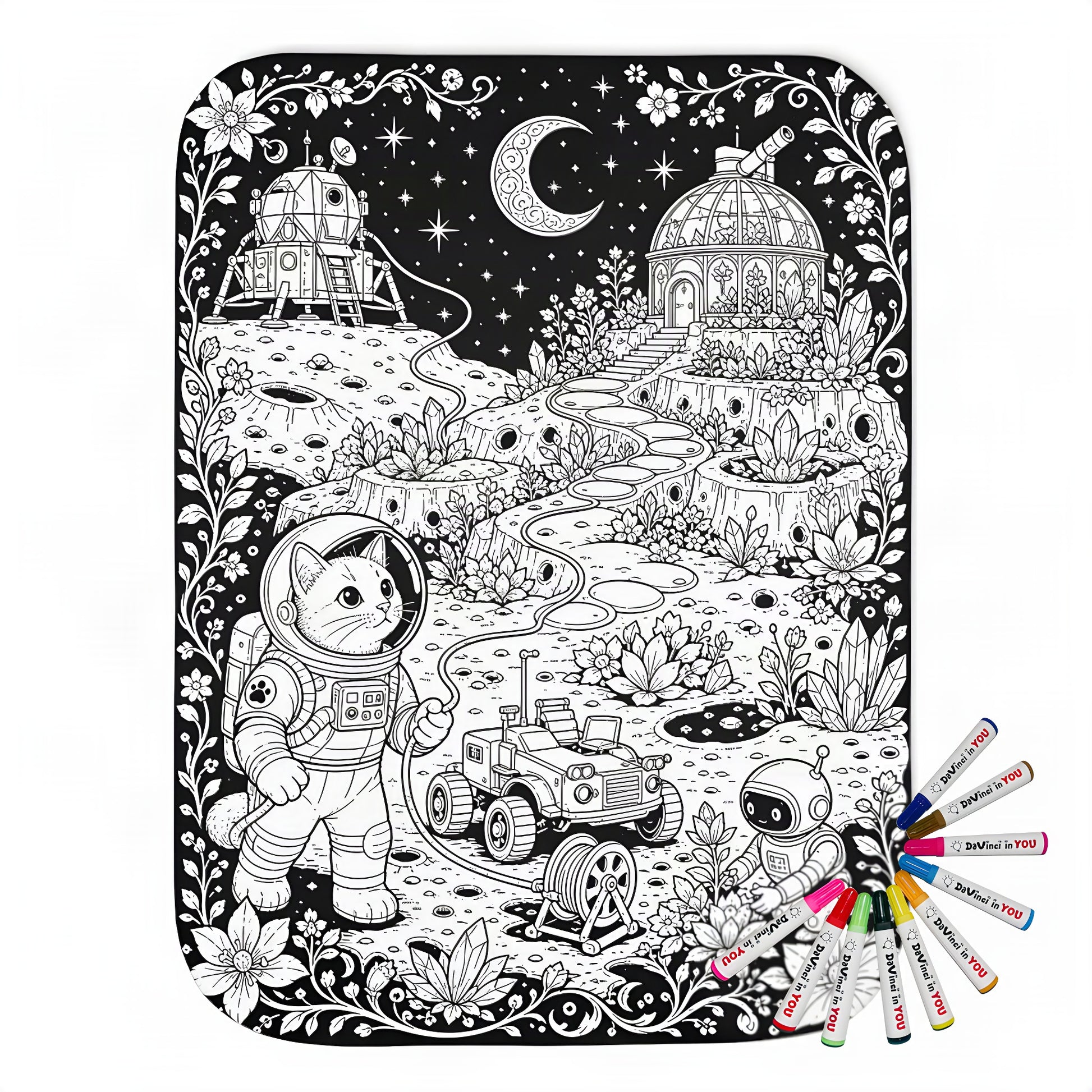 Color your own sherpa coloring blanket with 20 fabric markers